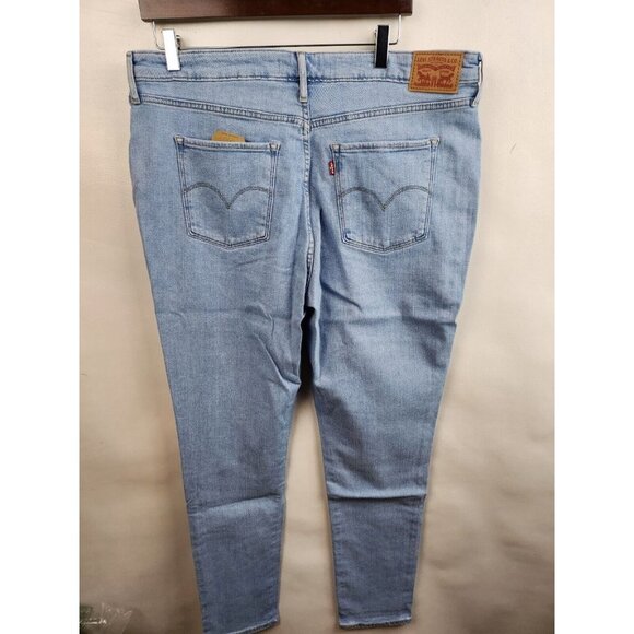 Levi's 721 Light Blue Denim Skinny Leg High Rise Stretch Jeans Size 34 - Picture 8 of 10